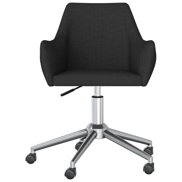 vidaXL Snurrbara matstolar 2 st svart tyg