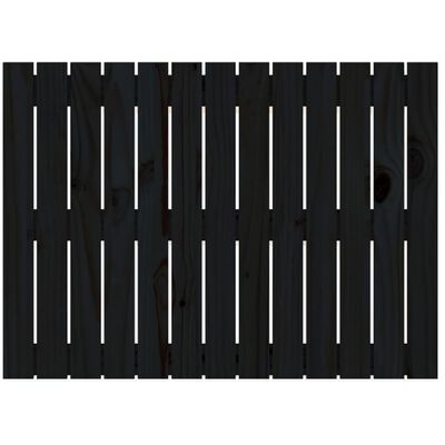 vidaXL Väggmonterad huvudgavel svart 82,5x3x60 cm massiv furu