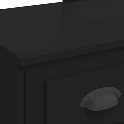 vidaXL Sminkbord med LED-lampor svart 90x42x132,5 cm