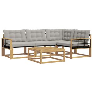 vidaXL Utomhussoffset 5 pcs Vit och ljusgr&aring; 79 x 79 x 37 cm