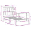 vidaXL Säng med bokhylla utan madrass 90x200cm massiv furu