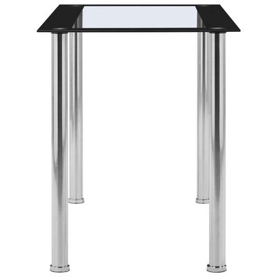 vidaXL Matbord svart och transparent 120x60x75 cm härdat glas