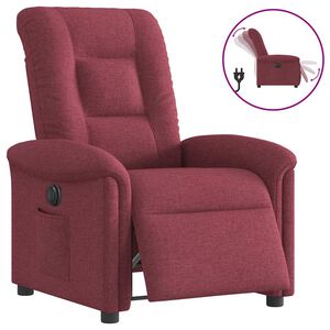 vidaXL Elektrisk reclinerf&aring;t&ouml;lj vinr&ouml;d tyg