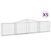 vidaXL Gabioner b&aring;gformade 5 st 400x30x80/100 cm galvaniserat j&auml;rn