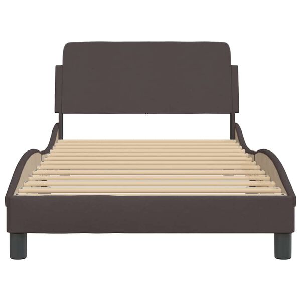 vidaXL Bed Frame "Dover" Dark Brown 100x200 cm Fabric
