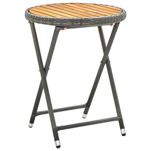 vidaXL Tebord gr&aring; 60 cm konstrotting och massivt akaciatr&auml;