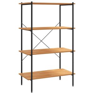 vidaXL Hyllenhet med 4 hyllplan svart och ek 80x40x130 cm