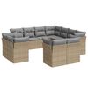 vidaXL Loungegrupp f&ouml;r tr&auml;dg&aring;rden m. dynor 11 delar beige konstrotting