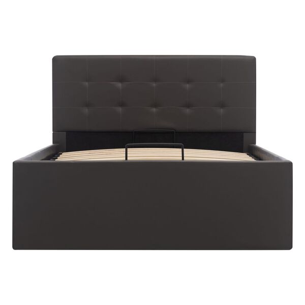 vidaXL Sängram hydraulisk förvaring utan madrass grå 100x200 cm