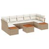 vidaXL Tr&auml;dg&aring;rdsoffset 8 st Beige Poly rattan