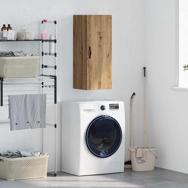 vidaXL V&auml;ggsk&aring;p Artisan Ek 34,5 x 34 x 90 cm Konstruerat tr&auml;