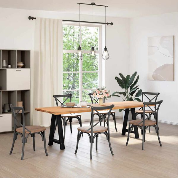 vidaXL Matbordsben A-formade 2 st svarta 60x(72-73) cm stål