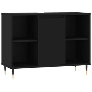 vidaXL Badrumssk&aring;p svart 80x33x60 cm konstruerat tr&auml;