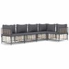 vidaXL Loungegrupp 5 delar med dynor antracit konstrotting