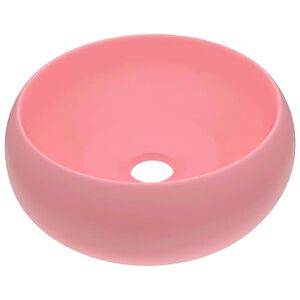 vidaXL Lyxigt runt handfat matt rosa 40x15 cm keramik