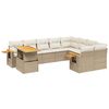 vidaXL Soffgrupp f&ouml;r tr&auml;dg&aring;rd med dynor 10 delar beige konstrotting