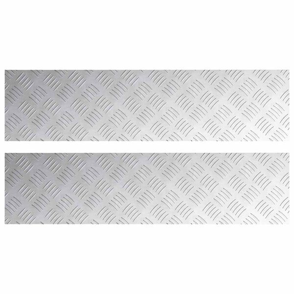 vidaXL Trappsteg Rektangul&auml;r 2 pcs Silver 100 x 25 cm Aluminium