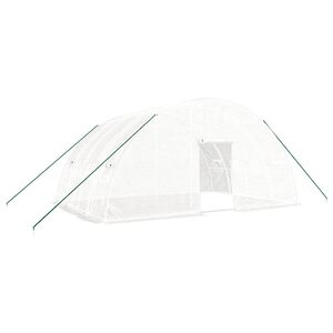 vidaXL V&auml;xthus med st&aring;lram vit 24 m&sup2; 6x4x2,85 m