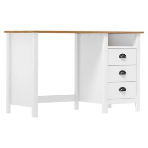 vidaXL Skrivbord Hill med 3 l&aring;dor 120x50x74 cm massiv furu
