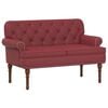 vidaXL Loveseat med knapprapport Vinr&ouml;d 120 x 65 x 77 cm Konstl&auml;der