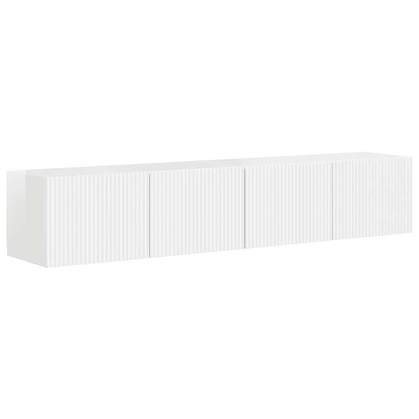vidaXL TV V&auml;gghylla V&auml;ggmonterad 2 pcs Glansig Vit 78,5 x 31 x 29,5 cm