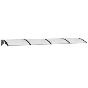 vidaXL Entr&eacute;tak svart och transparent 350x75 cm polykarbonat
