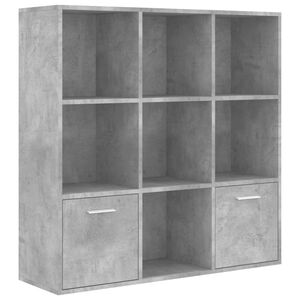 vidaXL Bokhylla betonggr&aring; 98x30x98 cm konstruerat tr&auml;