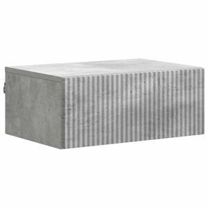 vidaXL V&auml;ggmonterat S&auml;ngbord med l&aring;da Betonggr&aring; 49 x 34,5 x 20 cm