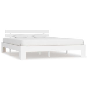 vidaXL S&auml;ngram utan madrass vit 160x200 cm massiv furu