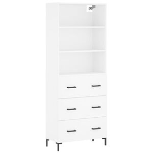 vidaXL H&ouml;gsk&aring;p vit 69,5x34x180 cm konstruerat tr&auml;
