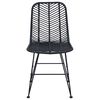 vidaXL Matstol 2 pcs Svart 44 x 47 x 85 cm Rattan och J&auml;rn