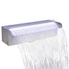 Rektangul&auml;rt Vattenfall Poolfont&auml;n med LEDs i rostfritt st&aring;l 30 cm