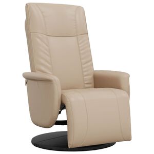 vidaXL Reclinerf&aring;t&ouml;lj med fotst&ouml;d cappuccino konstl&auml;der