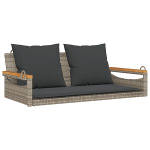 vidaXL Gungb&auml;nk med dynor gr&aring; 109x62x40 cm konstrotting
