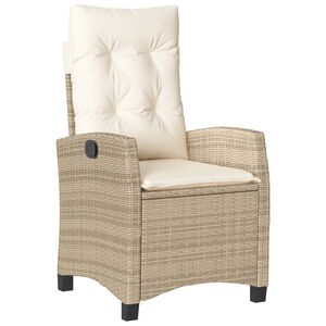 vidaXL Justerbar tr&auml;dg&aring;rdsstol med dynor beige konstrotting