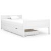 vidaXL S&auml;ngram med 2 l&aring;dor vit massiv furu 100x200 cm