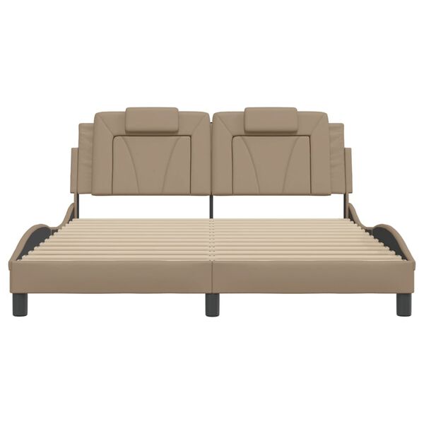 vidaXL Bed Frame "Viana" without Mattress Cappuccino 160x200 cm Faux Leather