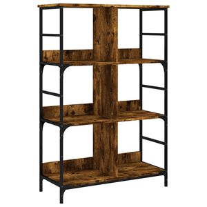 vidaXL Bokhylla r&ouml;kf&auml;rgad ek 78,5x33x117,5 cm konstruerat tr&auml;