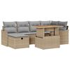 vidaXL Tr&auml;dg&aring;rdsoffset 7 st Beige konstrotting