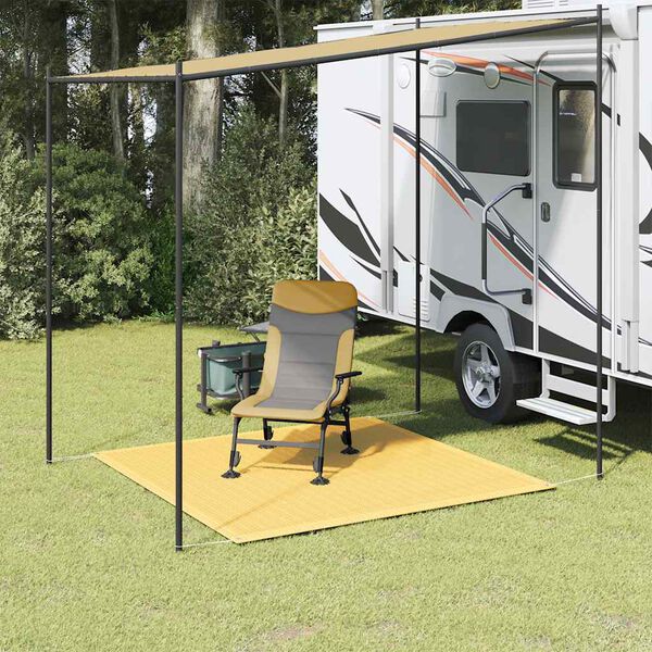 vidaXL Tältmatta beige 250x250 cm HDPE