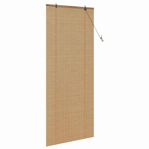 vidaXL Rullgardin med gardiner Brun 90 x 220 cm Bambu
