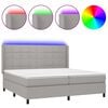 vidaXL Rams&auml;ng med madrass & LED ljusgr&aring; 200x200 cm tyg