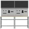 vidaXL Arbetsbänkset med hylla med lagring Justerbar 8 pcs Grå Stål