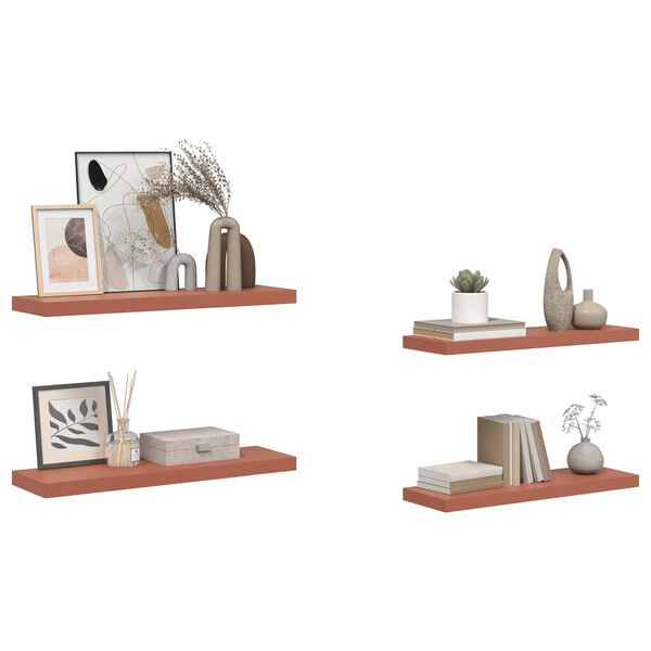 vidaXL V&auml;gg hylla 4 pcs R&ouml;d 80 x 23,5 x 4 cm Konstruerat tr&auml;