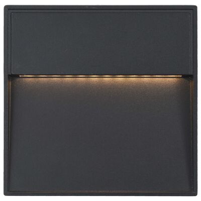 vidaXL Utomhusvägglampa LED 2 st 3 W svart fyrkantig