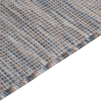 vidaXL Utomhusmatta plattvävd 200x280 cm brun och blå