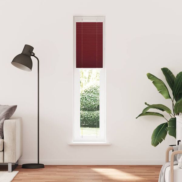 vidaXL Plisserad persienn Bordeaux r&ouml;d 40x200 cm tyg bredd 39,4 cm