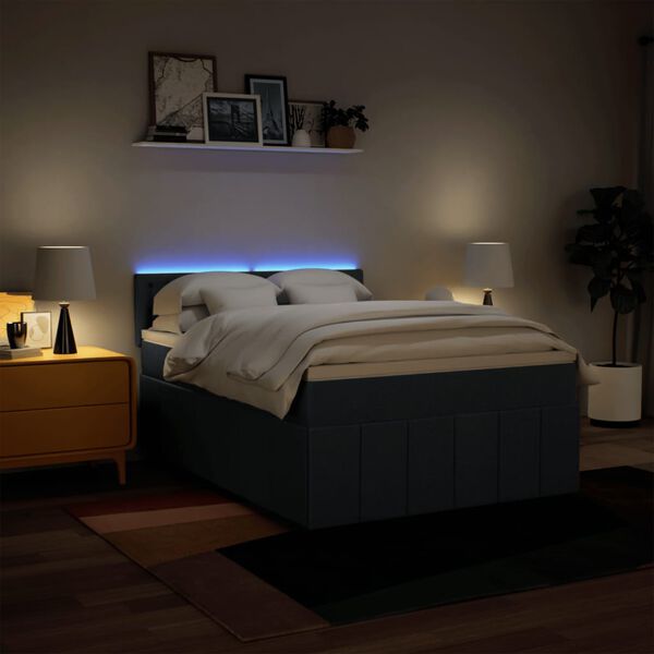 vidaXL Rams&auml;ng med madrass bl&aring; 140x200 cm tyg