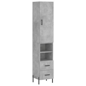 vidaXL H&ouml;gsk&aring;p betonggr&aring; 34,5x34x180 cm konstruerat tr&auml;