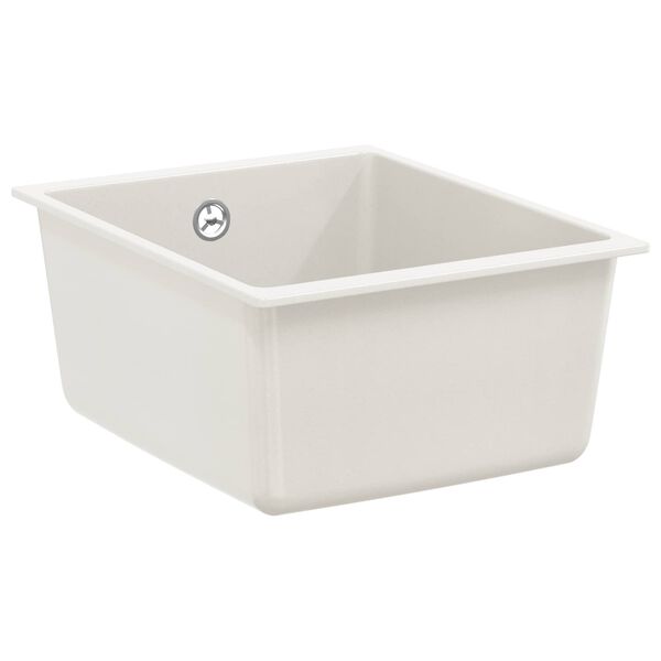 vidaXL Diskho Vit 370 x 460 mm 80% Kvarts och 20% Resin